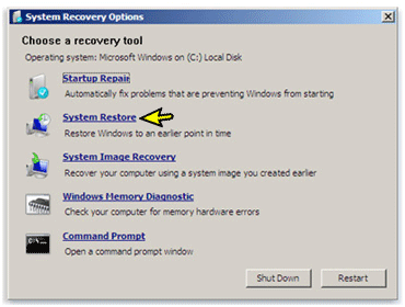 Windows 7 System Recovery Options